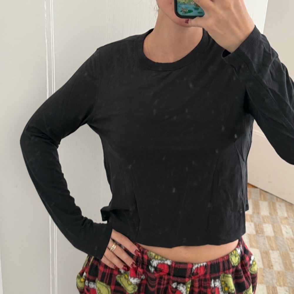 Plain Black Lulu cotton long sleeve